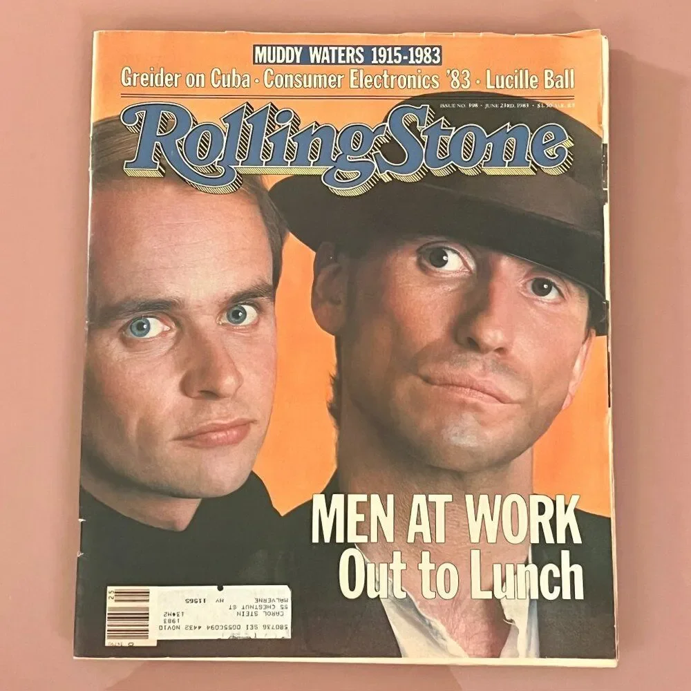 Men at Work - Vintage 80's Rolling Stone Magazine 1983- Issue #398